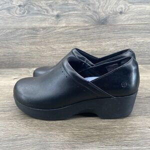 Lila Juno Leather Clogs Crews Wedge Heels Shoes Women's Size 8 Us Black 46198W